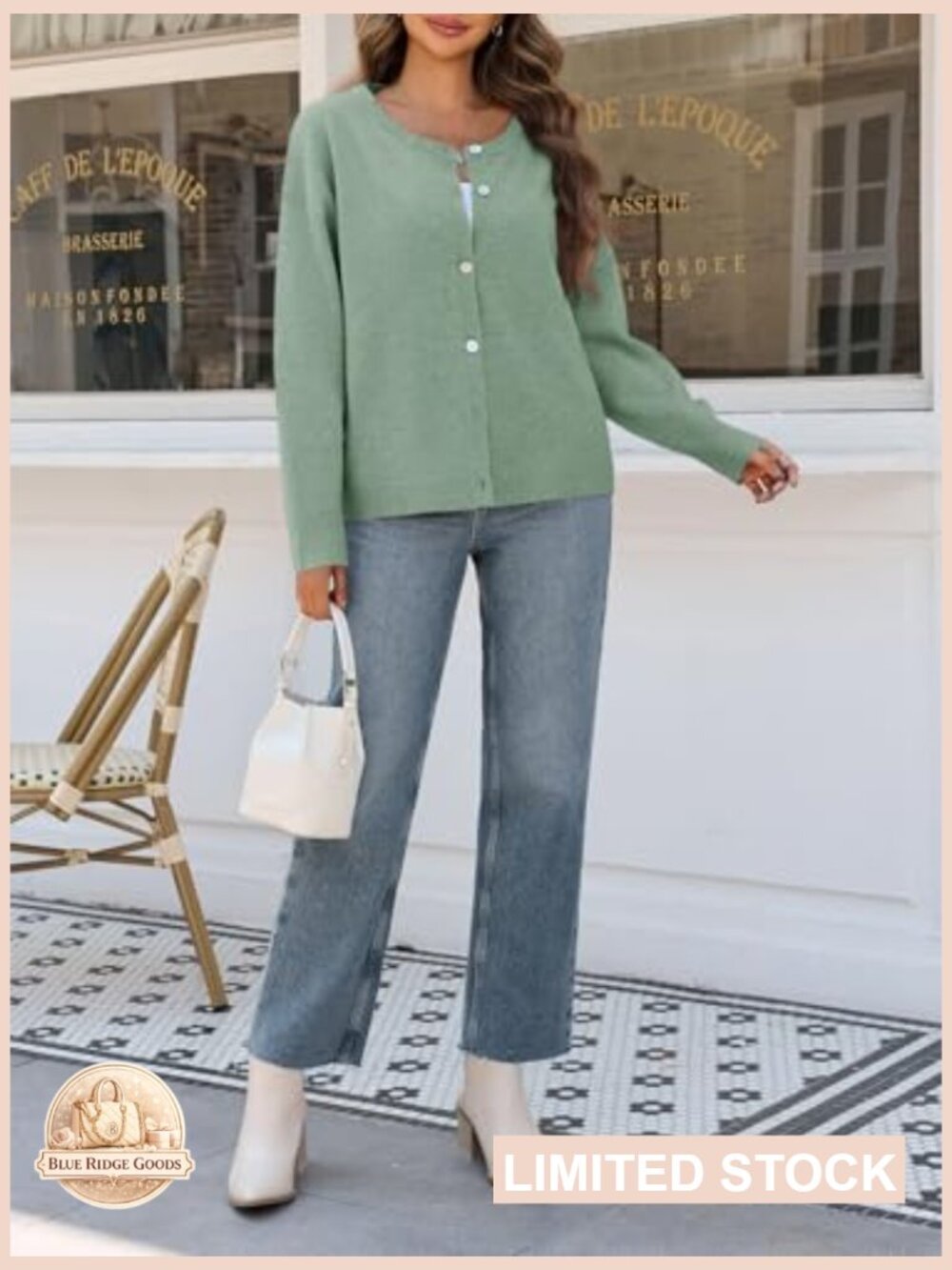 Chunky Knit Cardigan Sweater Open Front Button Down Long Sleeve Loose Fit - Picture 6 of 7